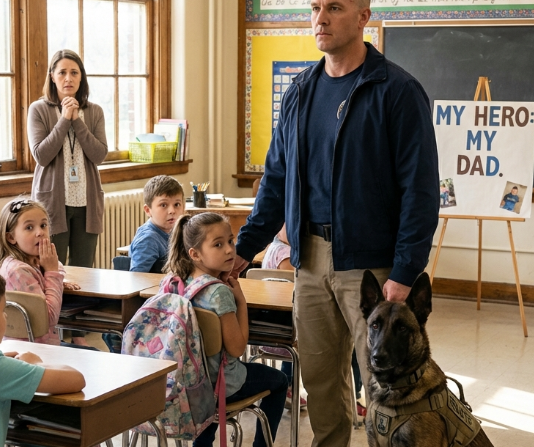 Učiteljica je rekla da je njen otac „samo marinac“ – sledećeg dana pojavio se u učionici sa K9 partnerom