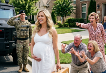 Izbacili su me u garažu dok sam bila trudna — a onda su stigla vojna vozila