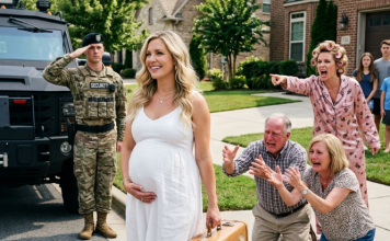 Izbacili su me u garažu dok sam bila trudna — a onda su stigla vojna vozila